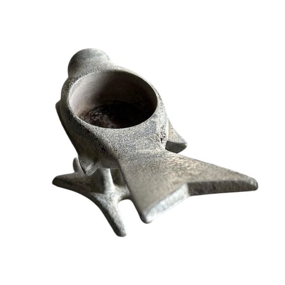 Gray and Black Metal Bird Figurine Tealight Holder - Picture 4 of 6